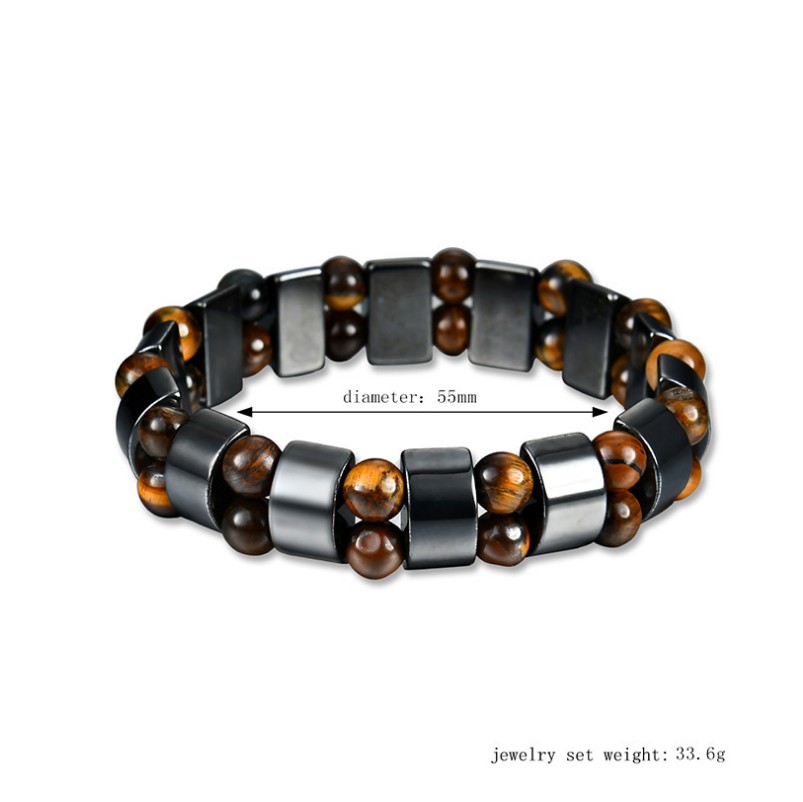 Retro Vintage Magnet Gem Beaded Hand-Woven Metal Bracelet