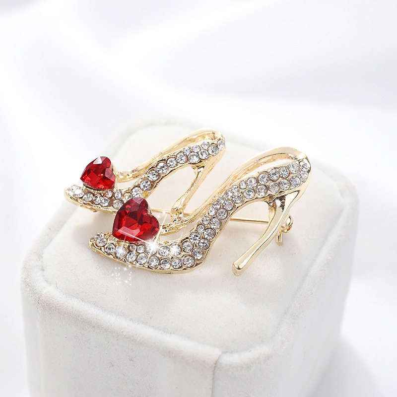 Novelty Design Alloy Shoe Brooches Banquet Plating Rhinestone 1 Piece