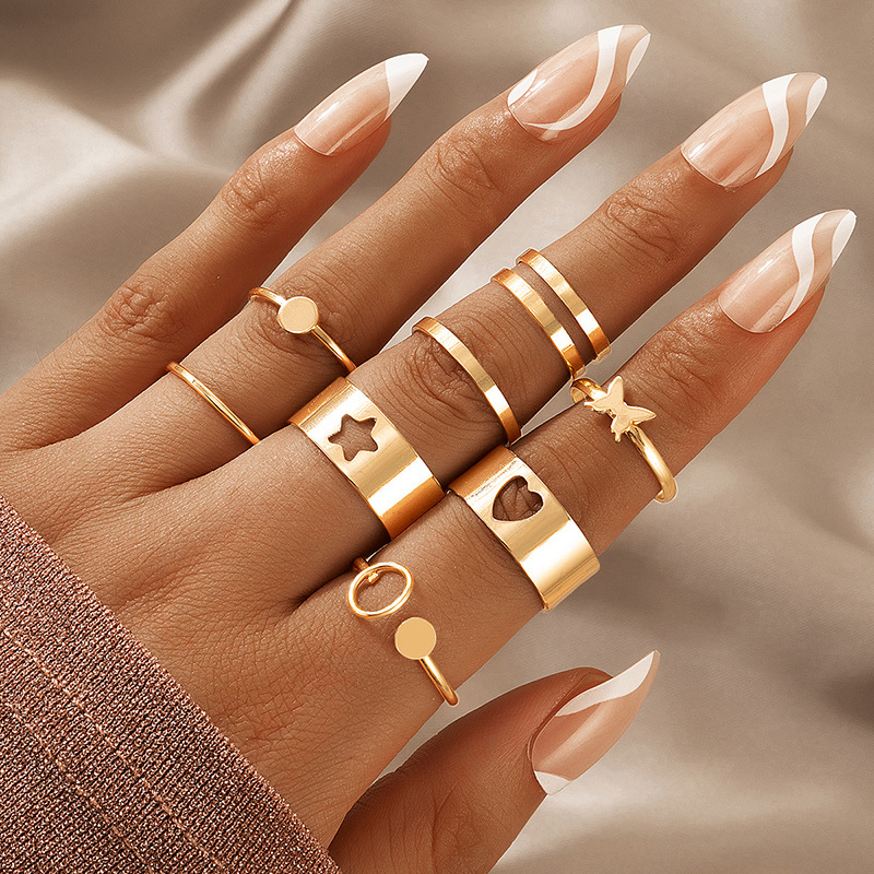 Fashion Alloy T Shape V Shape Heart shape Ring Daily Copper Rings