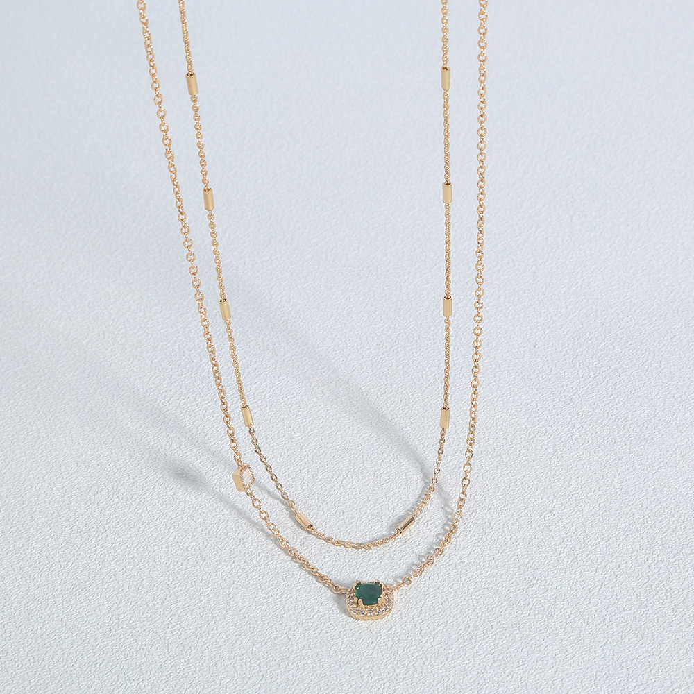 Elegant Geometric Alloy Layered Plating Necklace