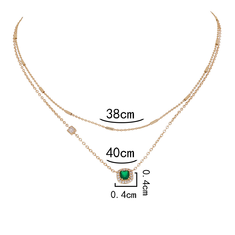 Elegant Geometric Alloy Layered Plating Necklace