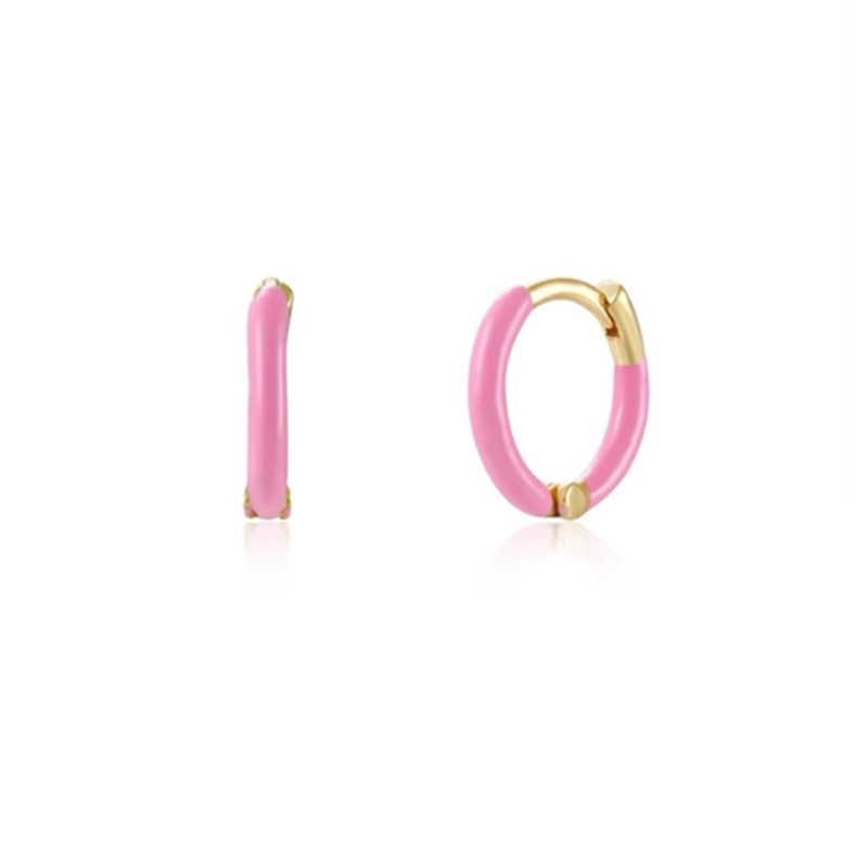 S925 Sterling Silver round Fashion Simple Handmade Dripping Ear Studs Eardrop Earring