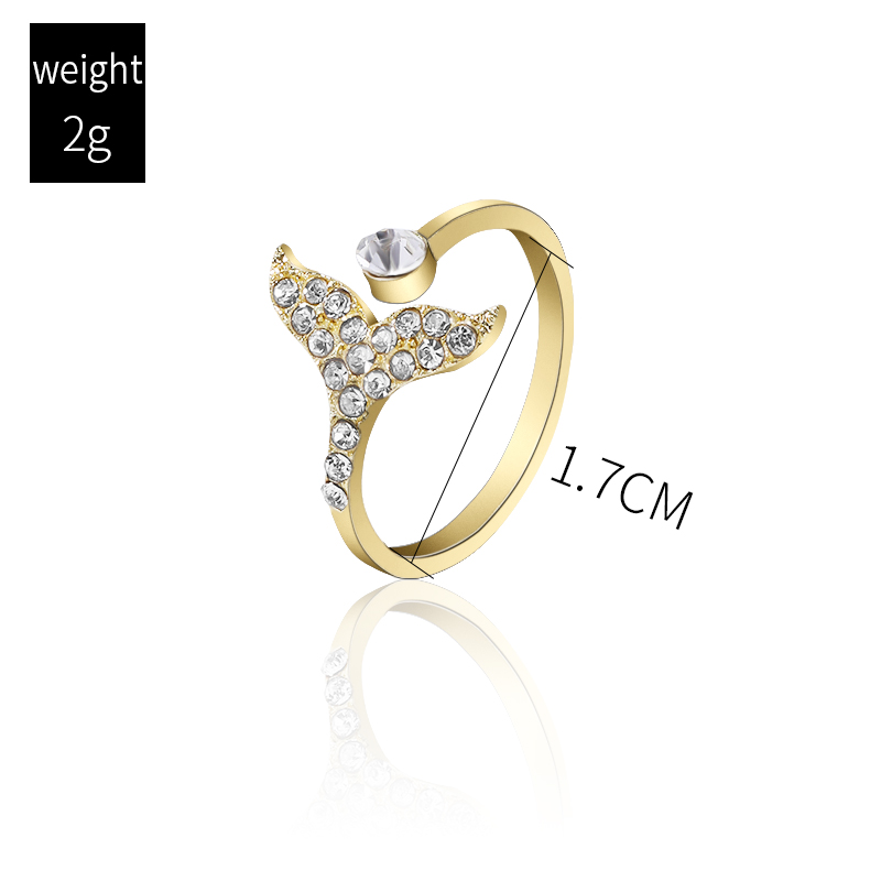 Womenu0027S Fashion Fish Tail Inlay Rhinestones Alloy Rings