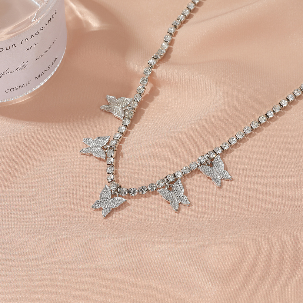 Fashion Simple Rhinestone Butterfly Fringe Beach Anklet