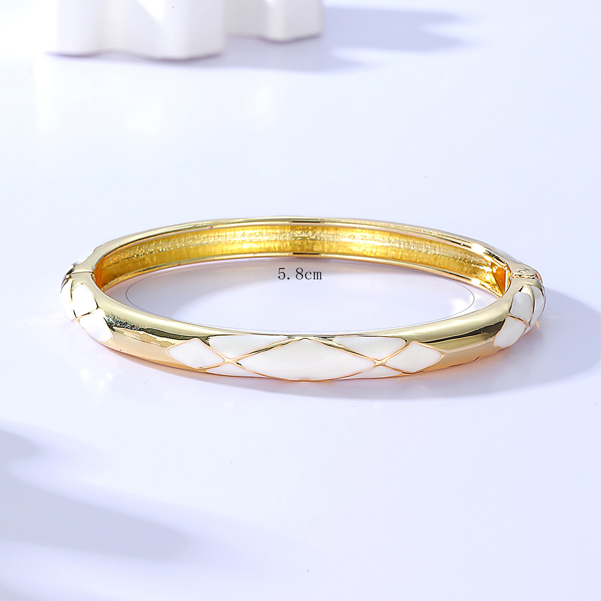 Fashion Retro Ethnic Geometric Enamel Electroplated Gold Alloy Bracelet