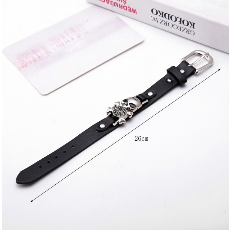 Fashion Buckles Imitation Cowhide Skull decorationNew Accessories Weave Vintage Leather Bracelet