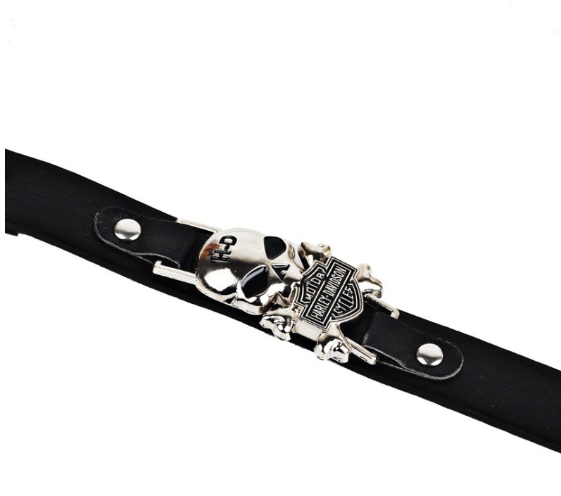 Fashion Buckles Imitation Cowhide Skull decorationNew Accessories Weave Vintage Leather Bracelet