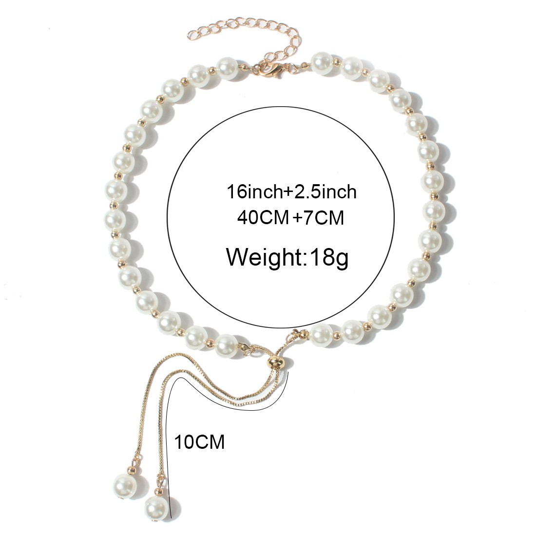 Fashion Simple Pearl Pull-out Small Beads Pendant Female Necklace