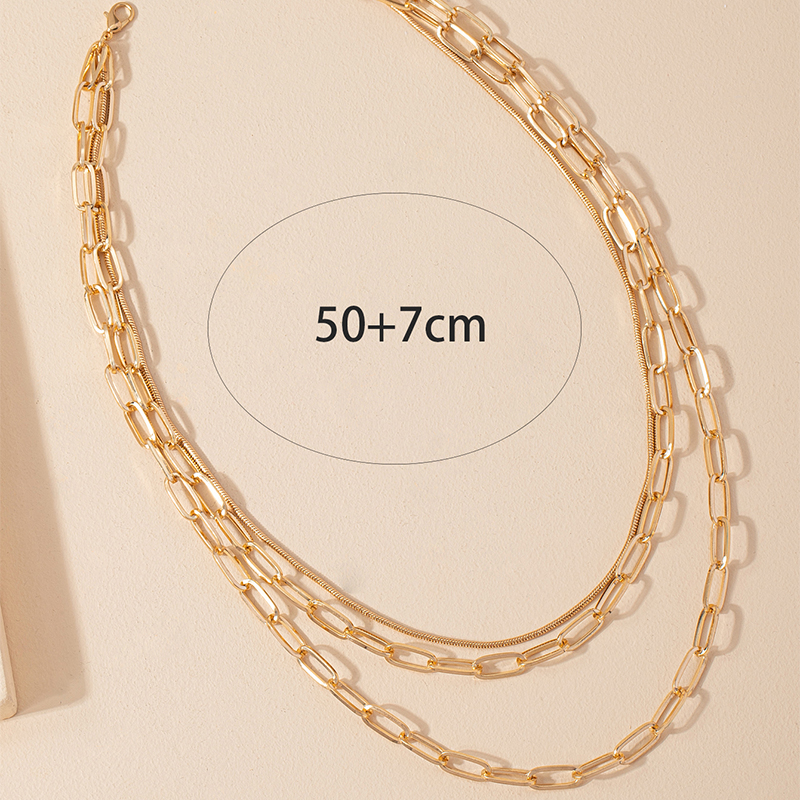 Simple Style Iron Geometric Pattern Necklace Daily Electroplating Copper Necklaces 1 Piece