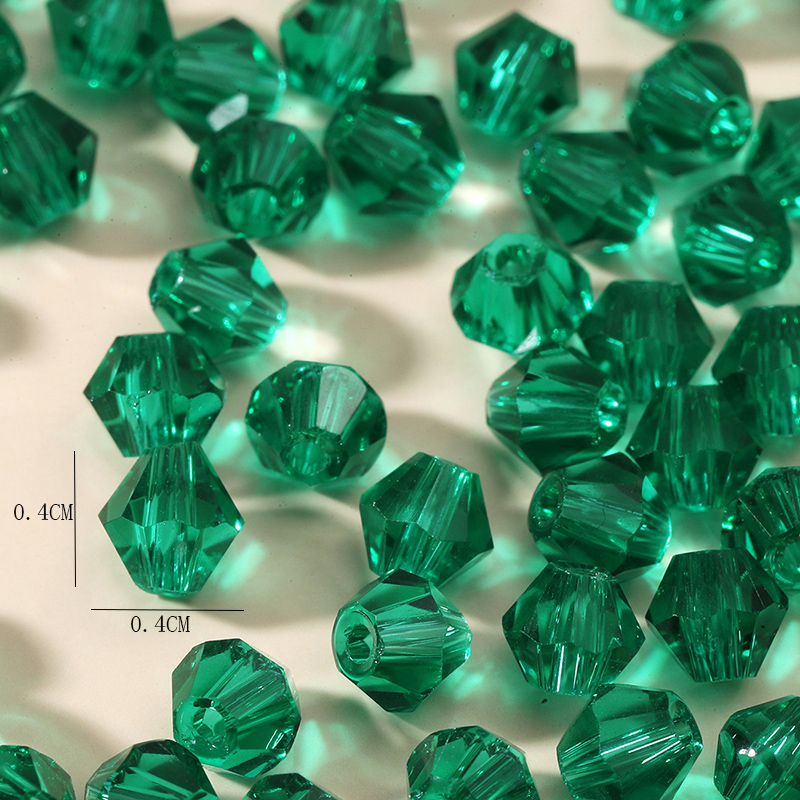 4mm Handmade DIY Diamond-Shaped Bulk Transparent Beads 100 Pcs