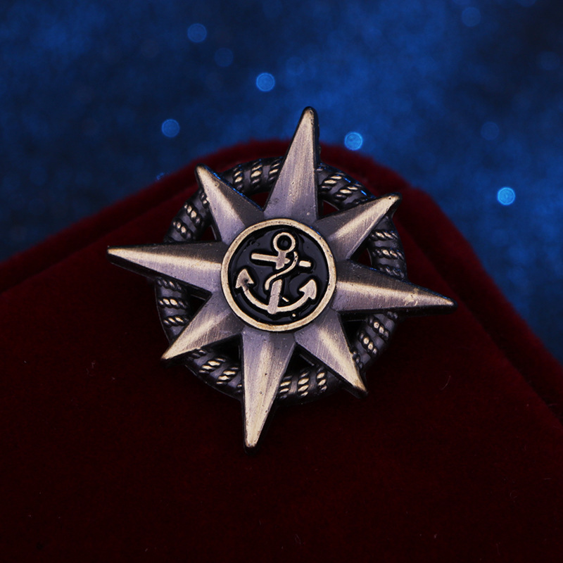 solid color Vintage Asterism Boat Anchor Suit Brooch