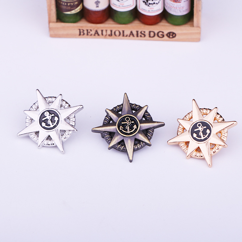 solid color Vintage Asterism Boat Anchor Suit Brooch