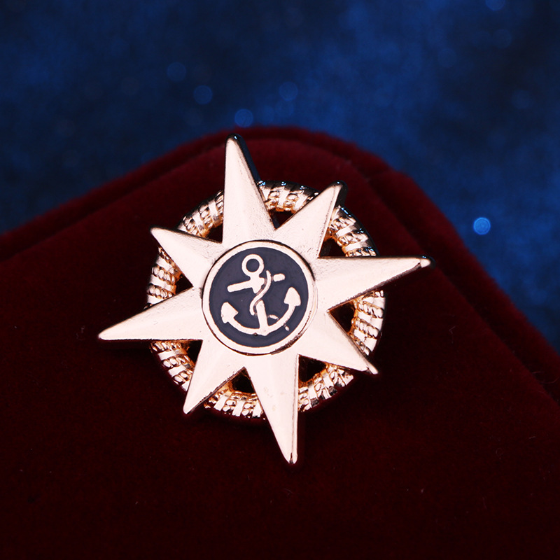 solid color Vintage Asterism Boat Anchor Suit Brooch