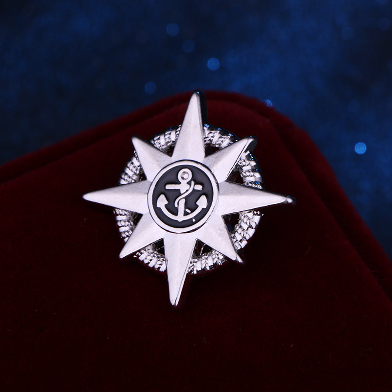 solid color Vintage Asterism Boat Anchor Suit Brooch