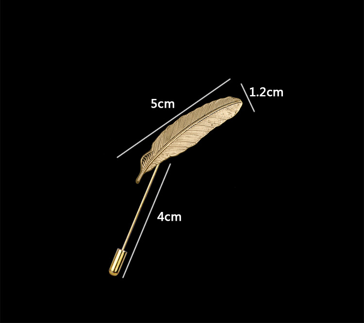 new fashion solid color Feather shape Pin Brooch