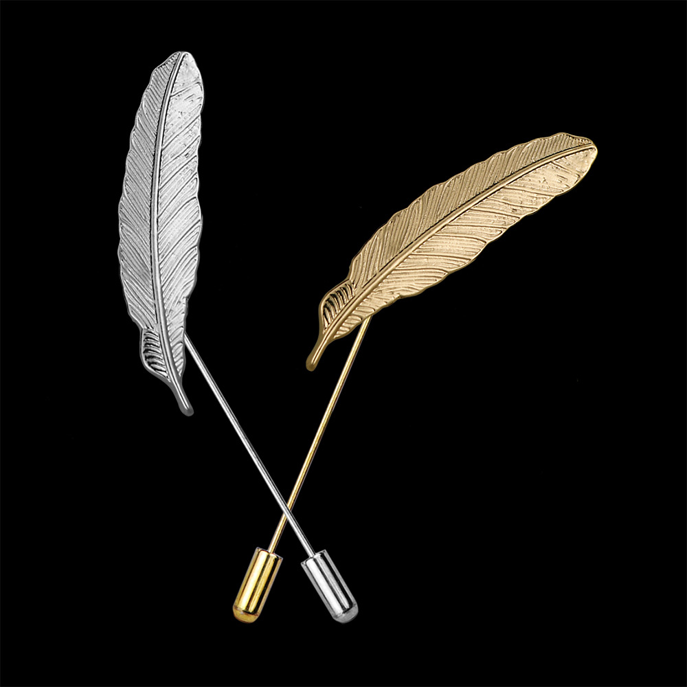 new fashion solid color Feather shape Pin Brooch