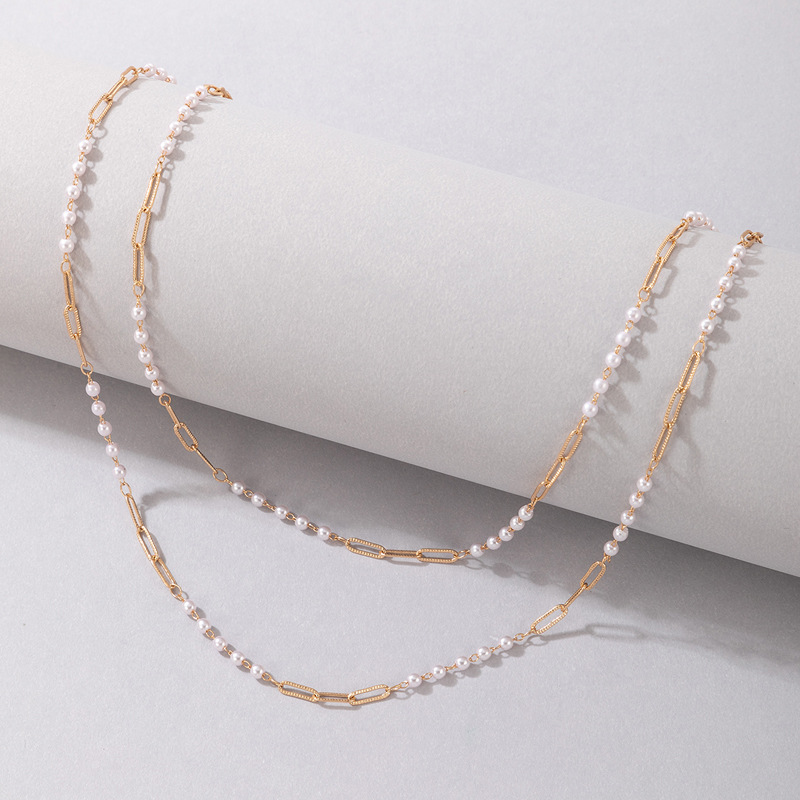 Fashion Alloy Geometric Pattern Necklace Daily Artificial Pearl Copper Rings