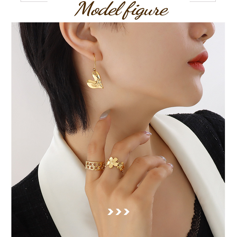 Womenu0027S Retro Fashion Heart shape Titanium Steel Earrings Plating Drop Earrings
