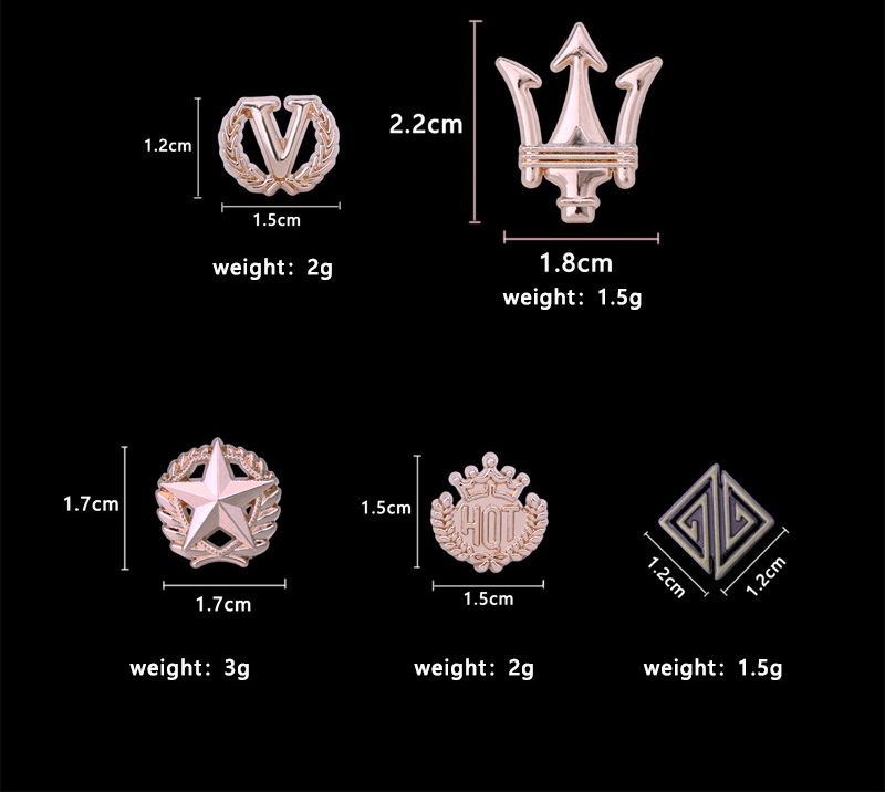 Three-Fork Five-Pointed Star V-Shaped Wheat Crown Bow Tie Pin