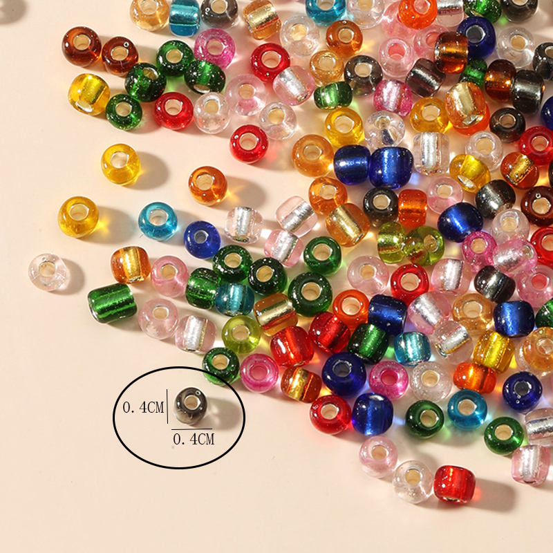 4mm Handmade DIY Bulk Mixed Color Small Rice-Shaped Beads 200 PCs