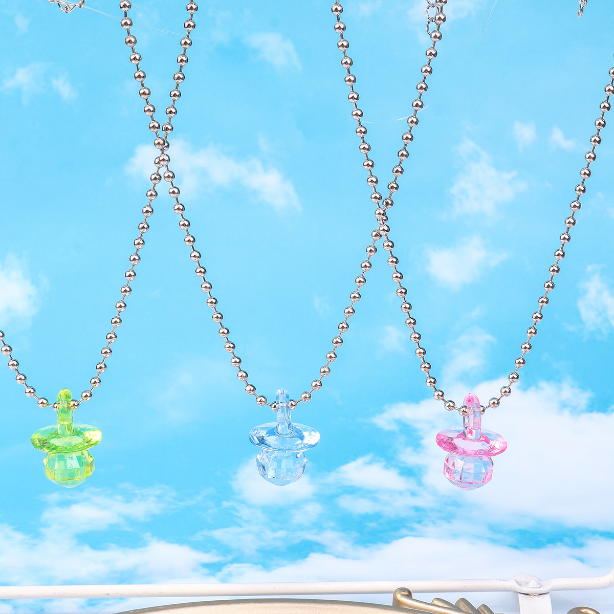 Fashion Transparent Candy Color Bead Big Baby Pop Pendant Necklace