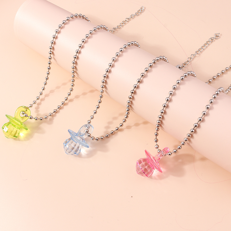 Fashion Transparent Candy Color Bead Big Baby Pop Pendant Necklace