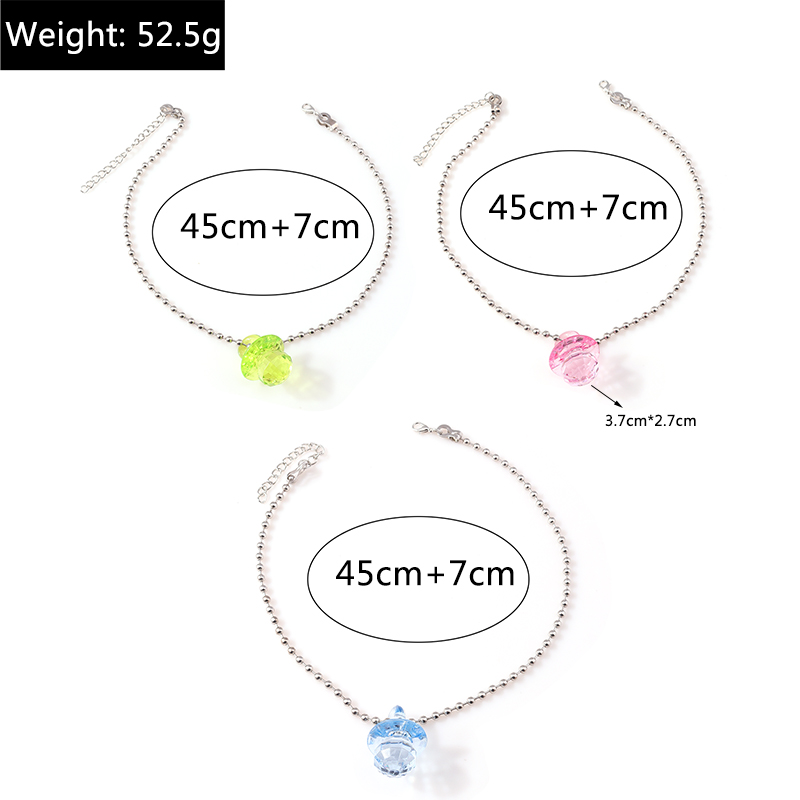 Fashion Transparent Candy Color Bead Big Baby Pop Pendant Necklace