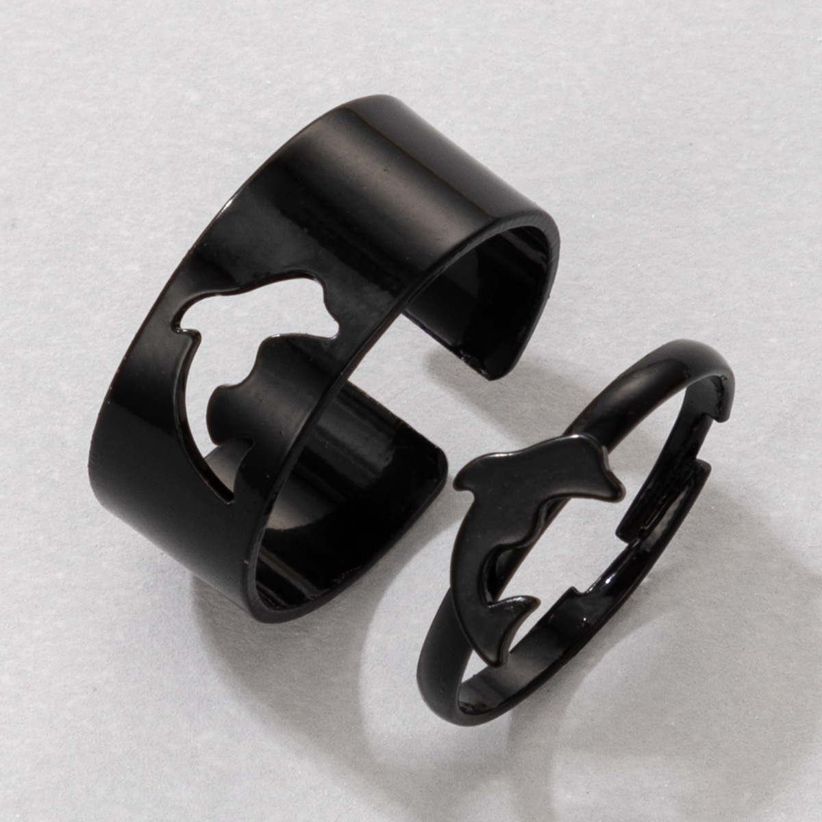 Fashion Ocean Wind Alloy Moon Dolphin Heart shape Ring Daily