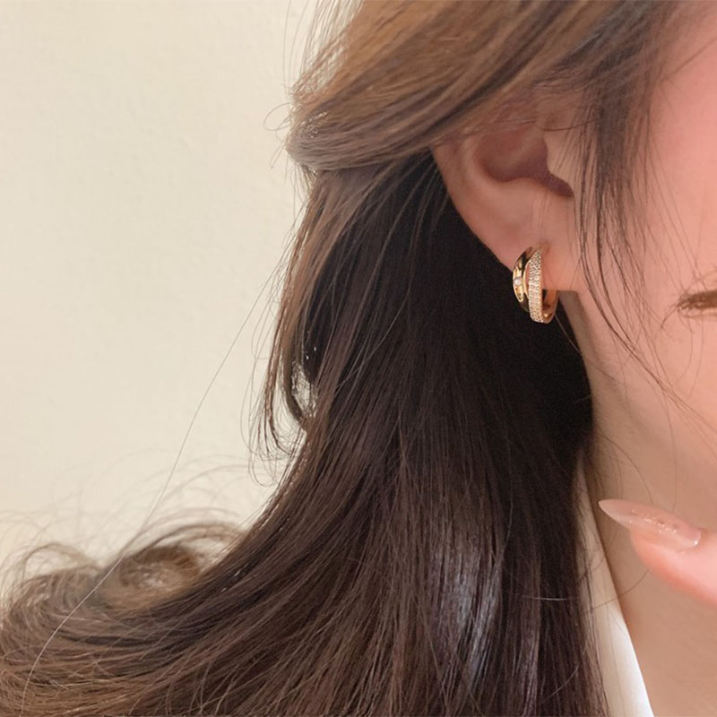 Womenu0027S Fashion Circle Alloy Earrings Plating Inlay Rhinestone Pearl Hoop Earrings