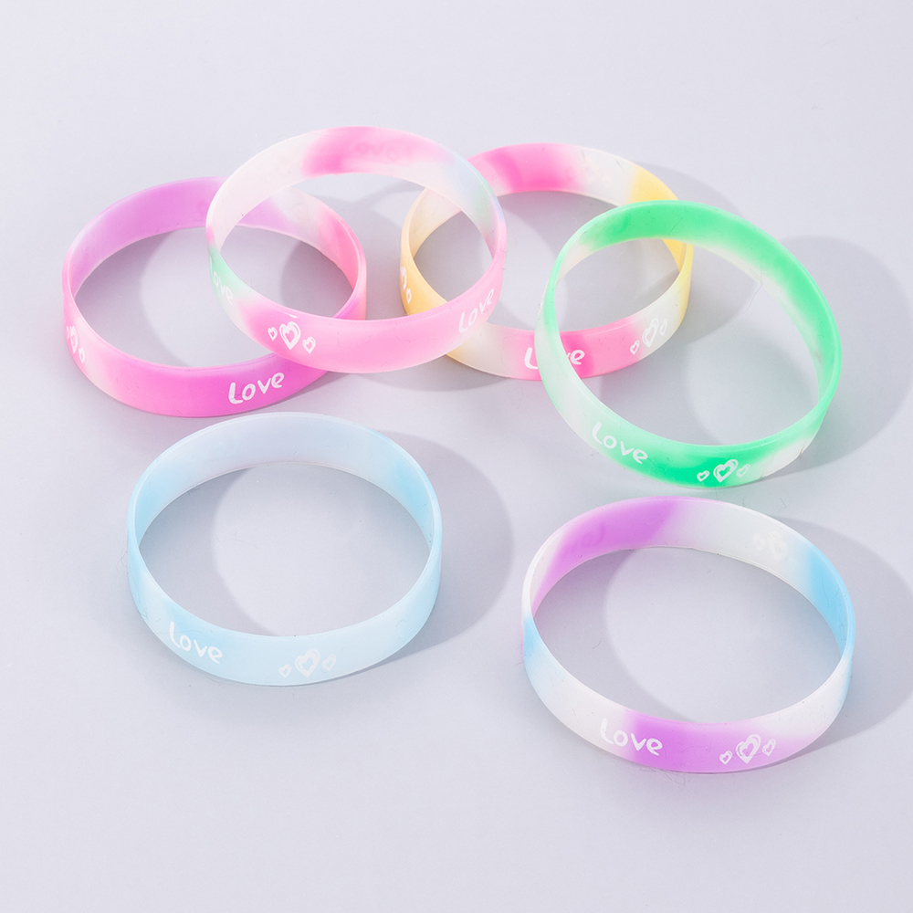 Funny Fashion Four Leaf Clover Skull Silica Gel Bracelet 1 Set