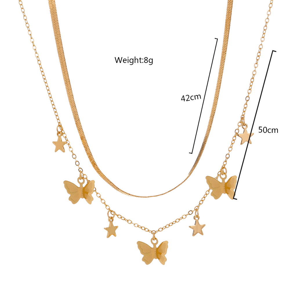 Hip-Hop Butterfly Alloy Plating Necklace