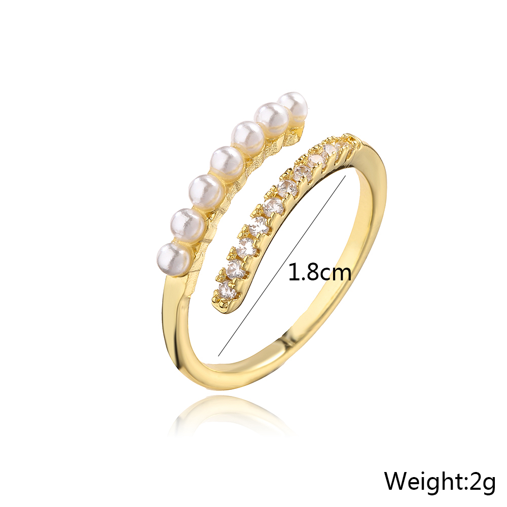 Aogu Cross-Border New Ins Niche Personality Geometric Open Ring Female Copper Plating 18K Gold Micro