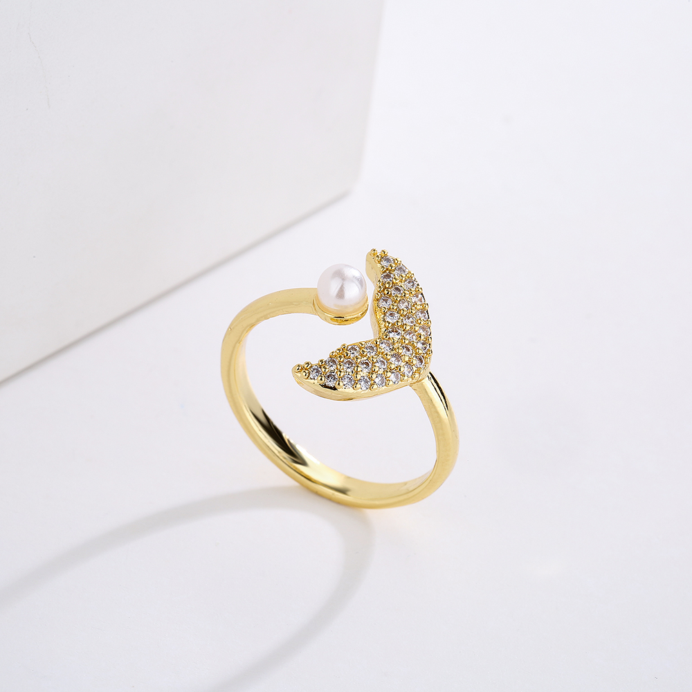 Aogu Cross-Border New Ins Niche Personality Geometric Open Ring Female Copper Plating 18K Gold Micro