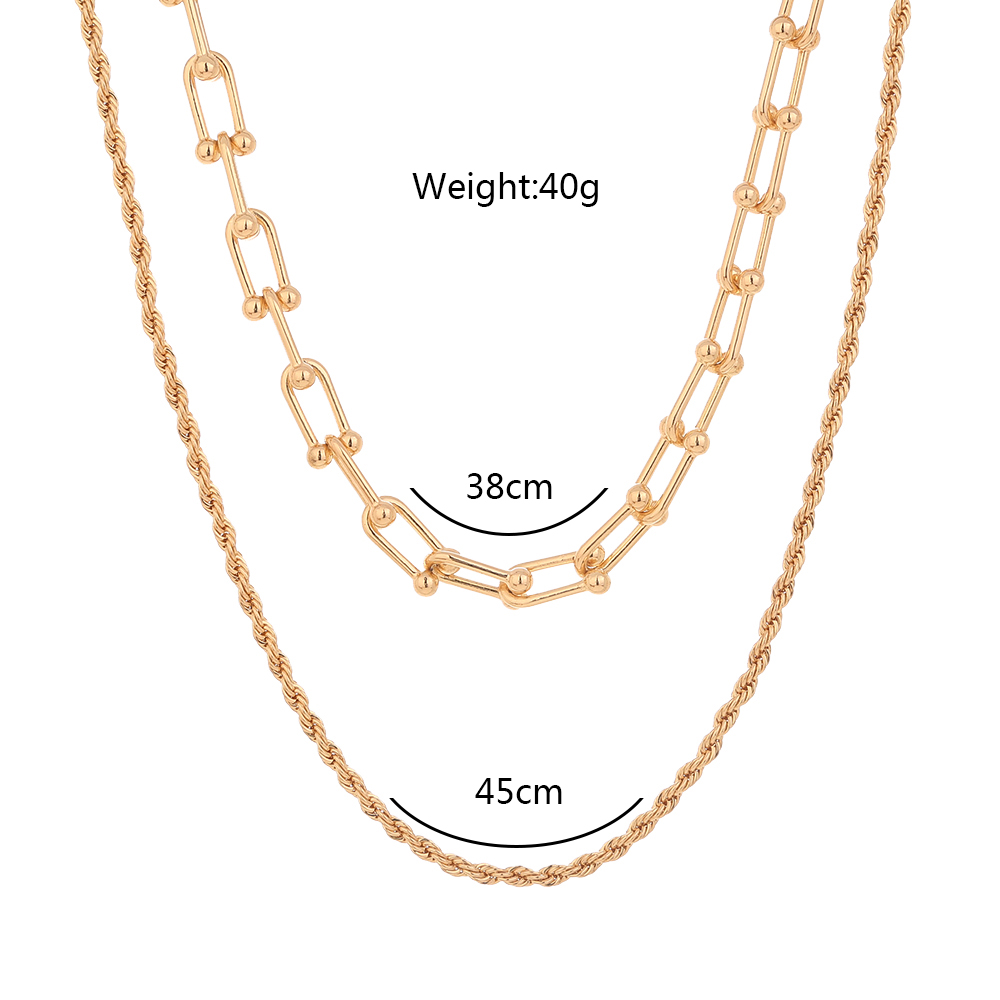 Fashion Iron Layered Plating No Inlaid Necklace