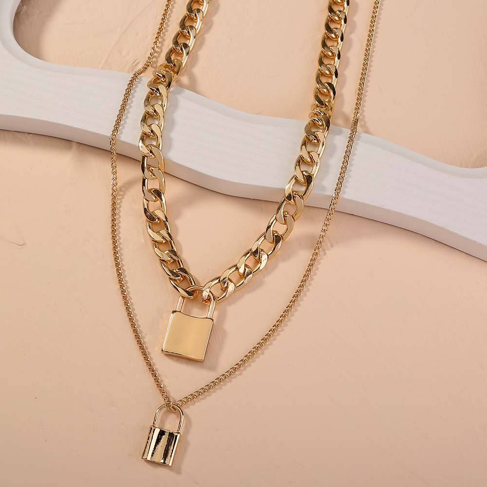 Simple Style Lock Alloy Plating No Inlaid Necklace