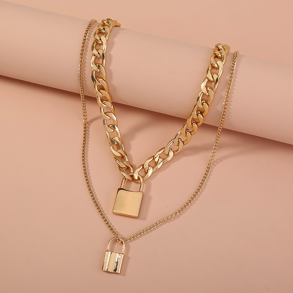 Simple Style Lock Alloy Plating No Inlaid Necklace