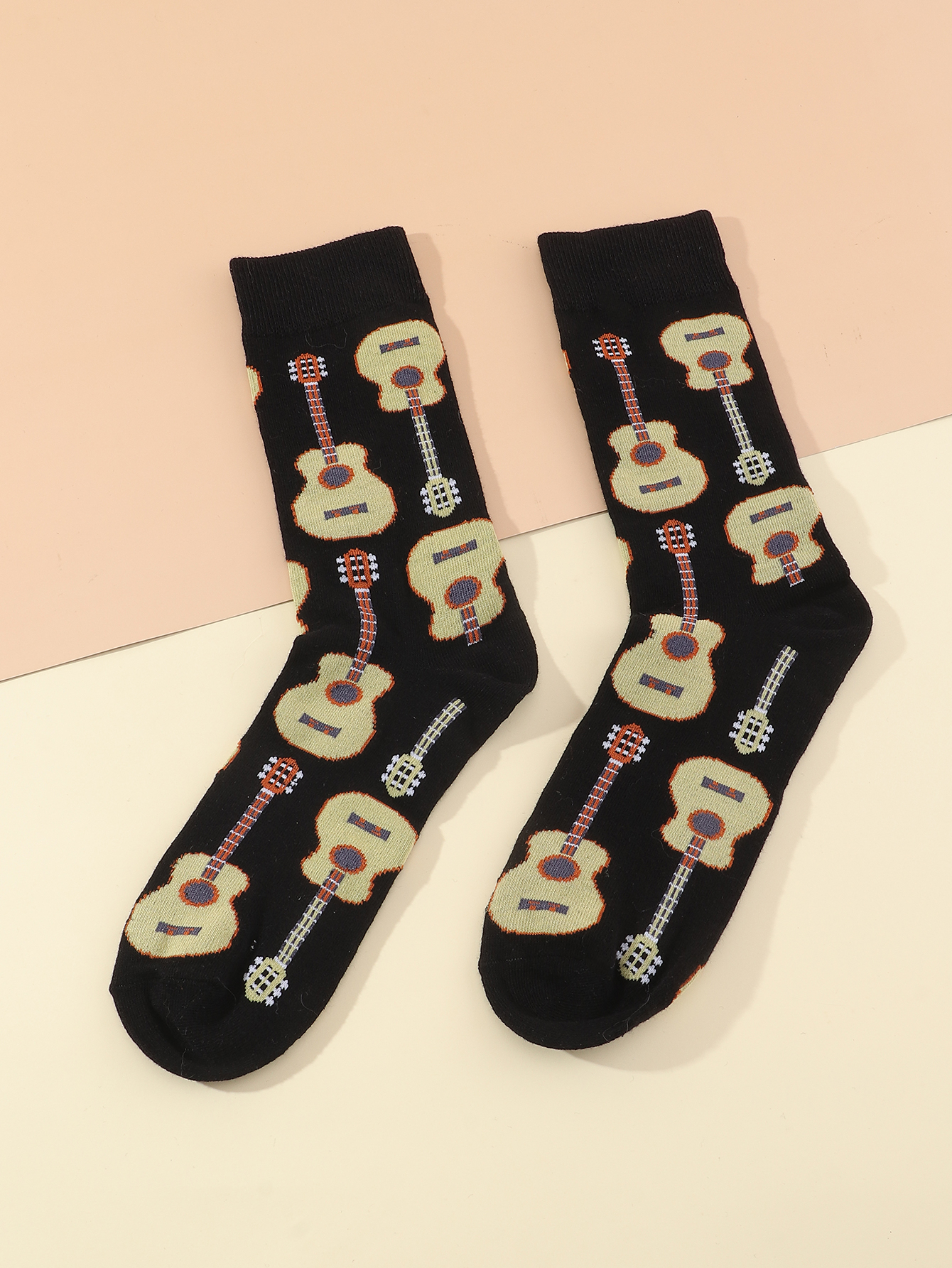 Menu0027S Simple Style Guitar Cotton Socks