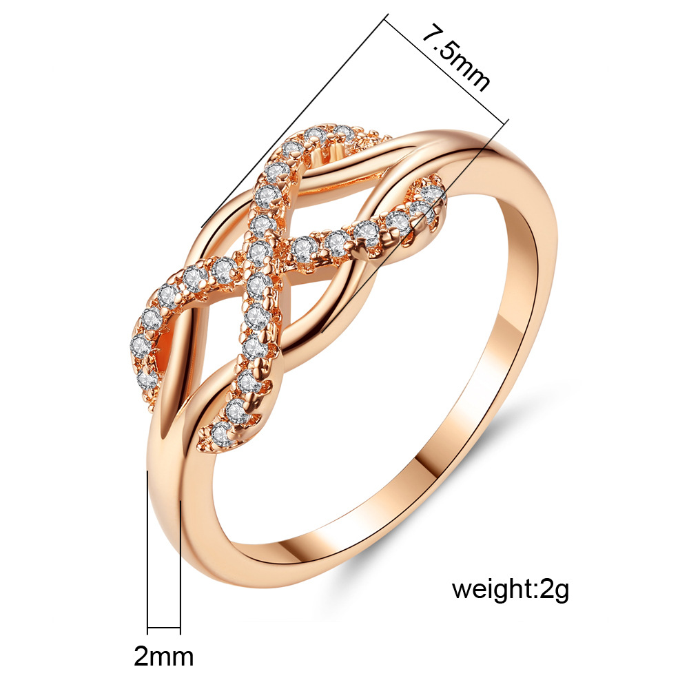 Womenu0027S Fashion Simple Style Double Ring Alloy Artificial Rhinestones Plating Inlay