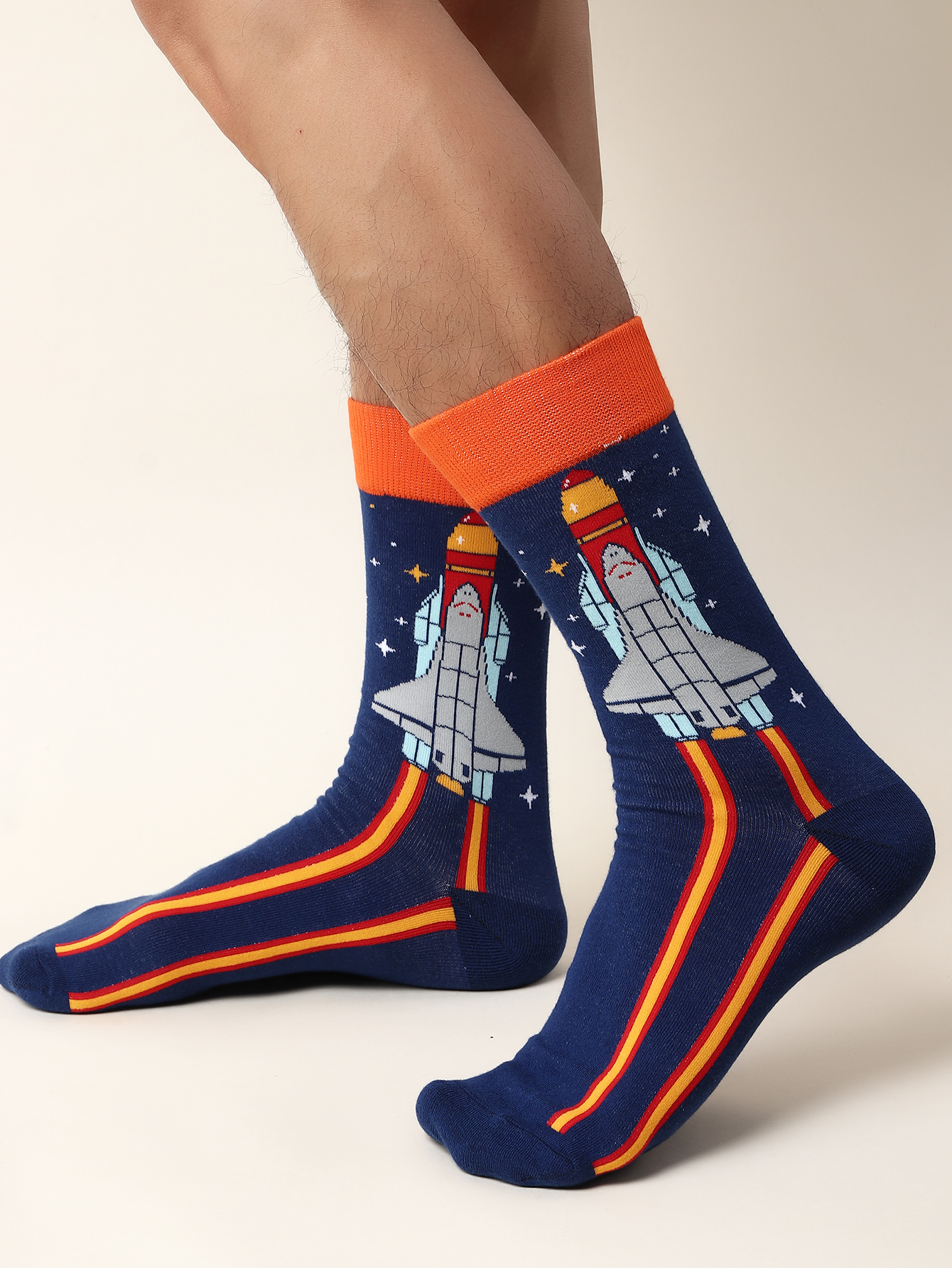 Menu0027S Sports Rocket Cotton Socks