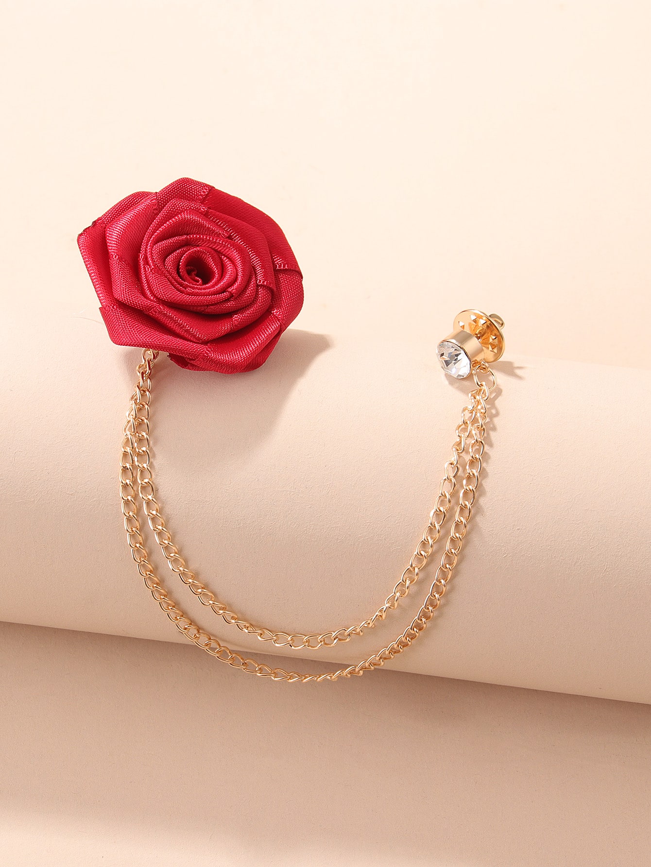 Menu0027S British Style Rose Cloth Brooches Artificial Rhinestones