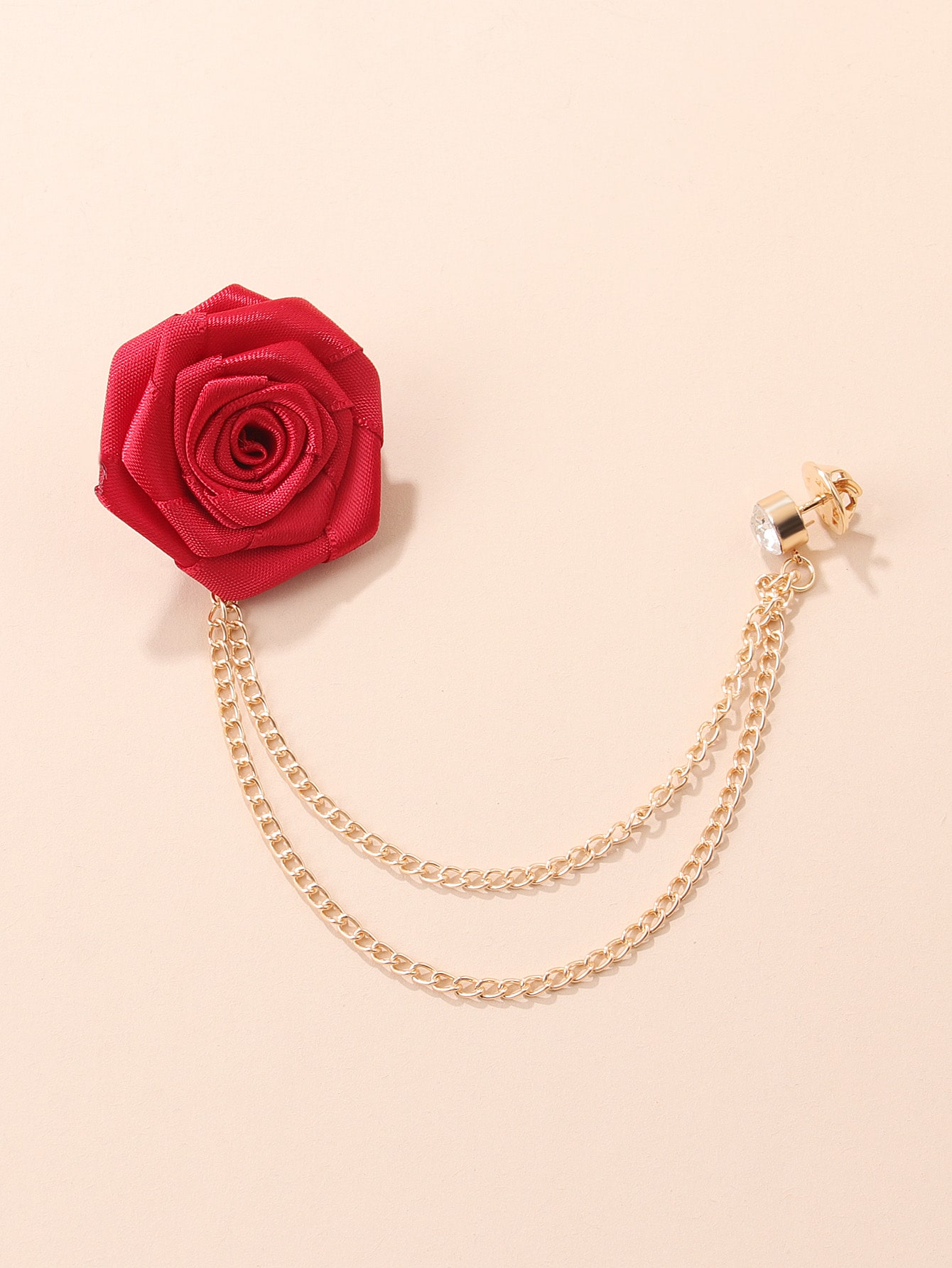 Menu0027S British Style Rose Cloth Brooches Artificial Rhinestones