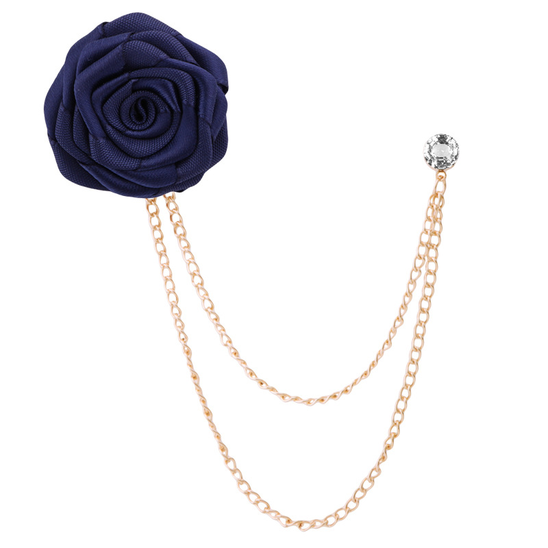 Menu0027S British Style Rose Cloth Brooches Artificial Rhinestones