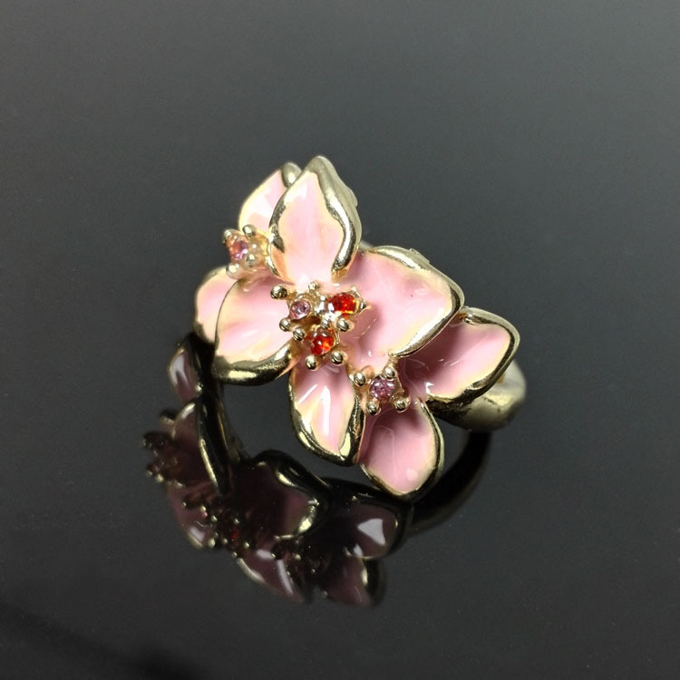 Womenu0027S Fashion Simple Style Floral Alloy Ring Epoxy 1 Piece