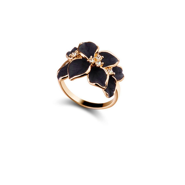 Womenu0027S Fashion Simple Style Floral Alloy Ring Epoxy 1 Piece