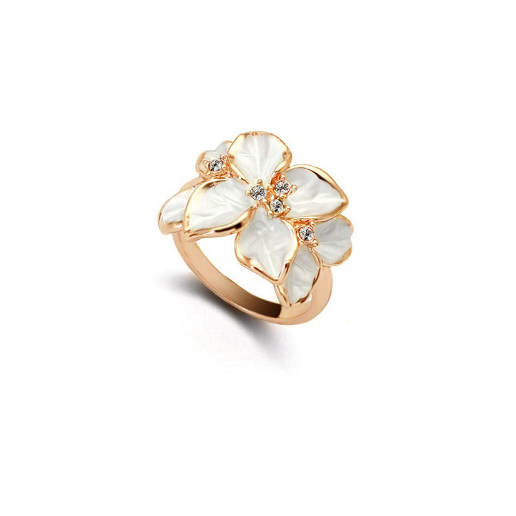 Womenu0027S Fashion Simple Style Floral Alloy Ring Epoxy 1 Piece