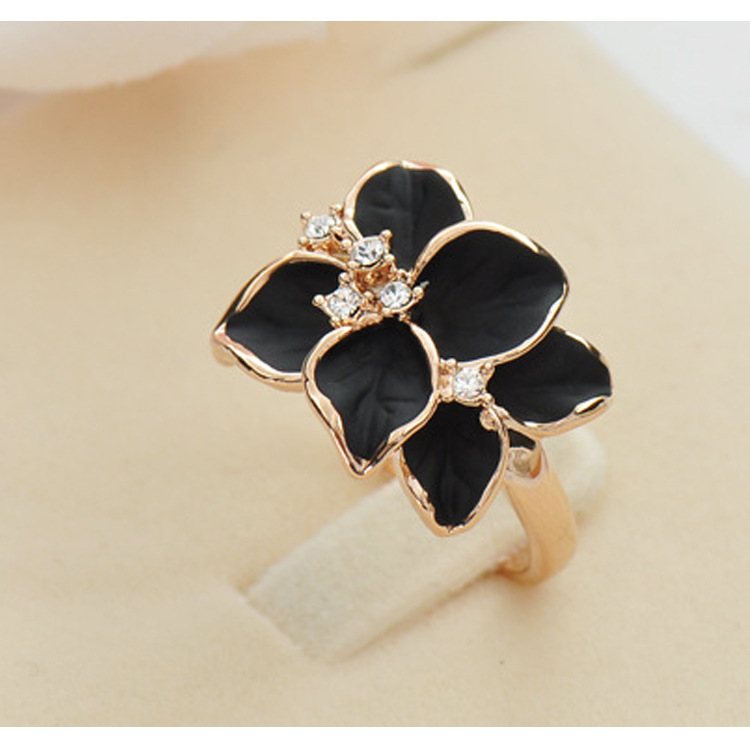 Womenu0027S Fashion Simple Style Floral Alloy Ring Epoxy 1 Piece