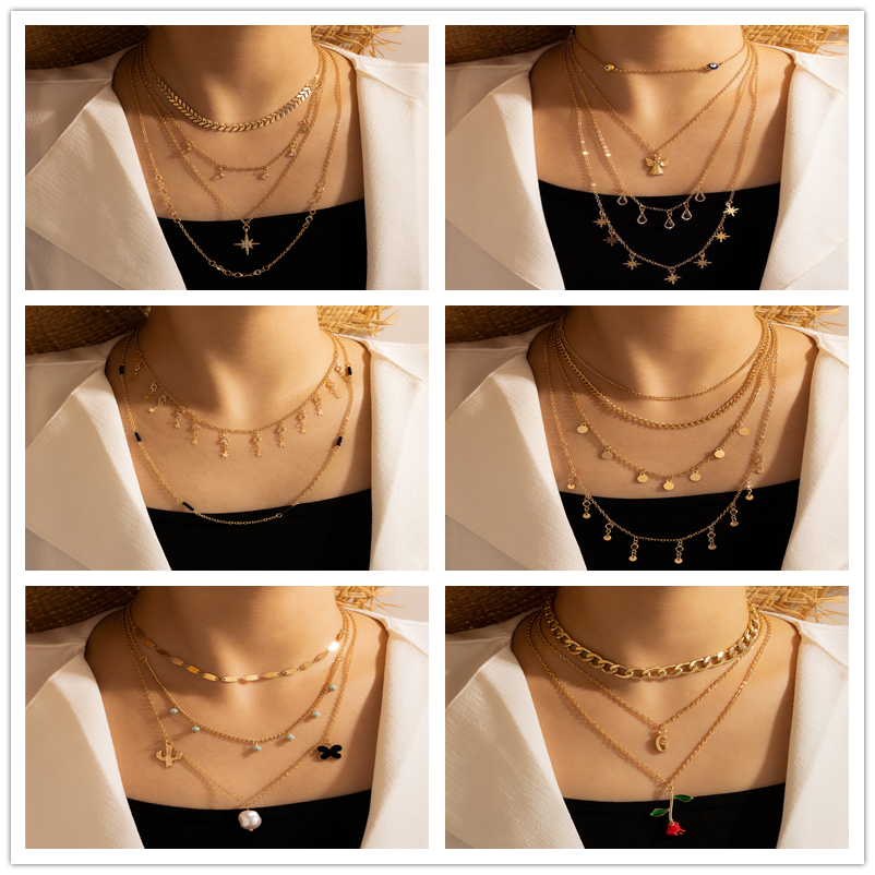 Fashion Classic Alloy Letter Pattern XINGX Rose Necklace Daily