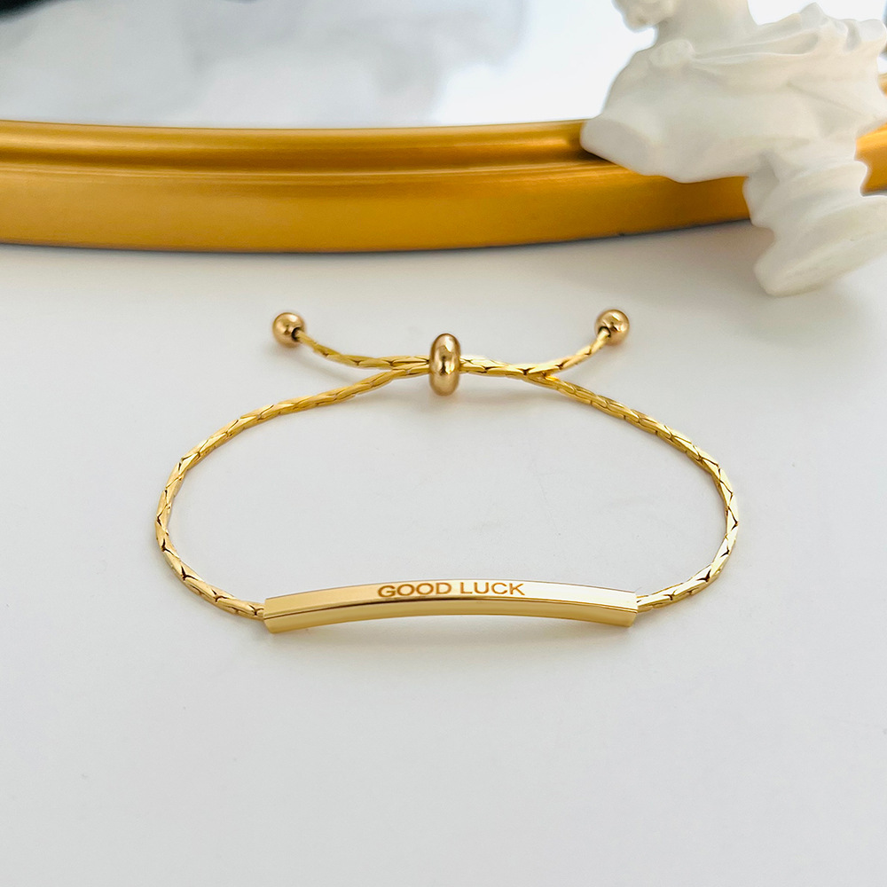 Simple Style Copper Round Letter Pattern Bracelet Daily Unset