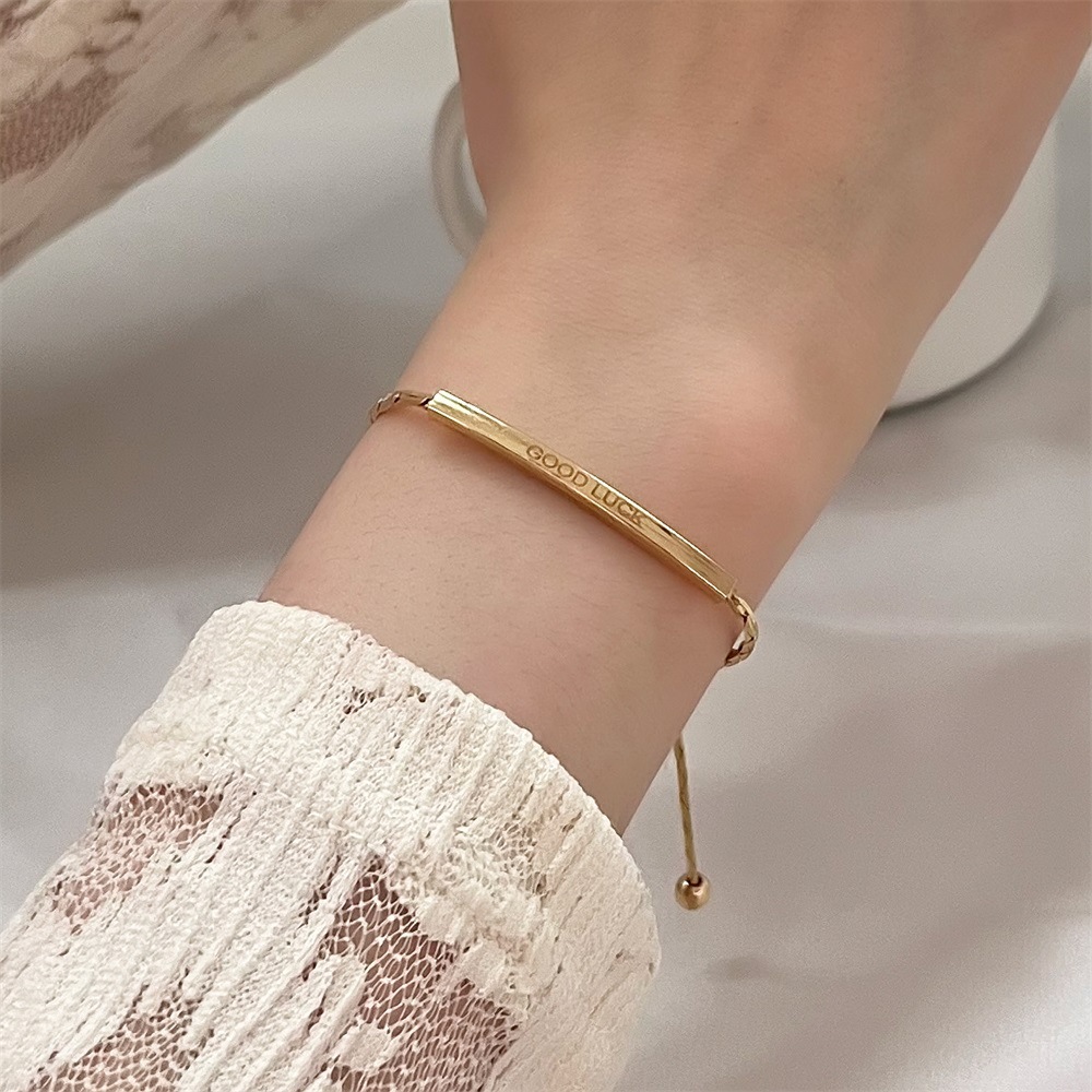 Simple Style Copper Round Letter Pattern Bracelet Daily Unset
