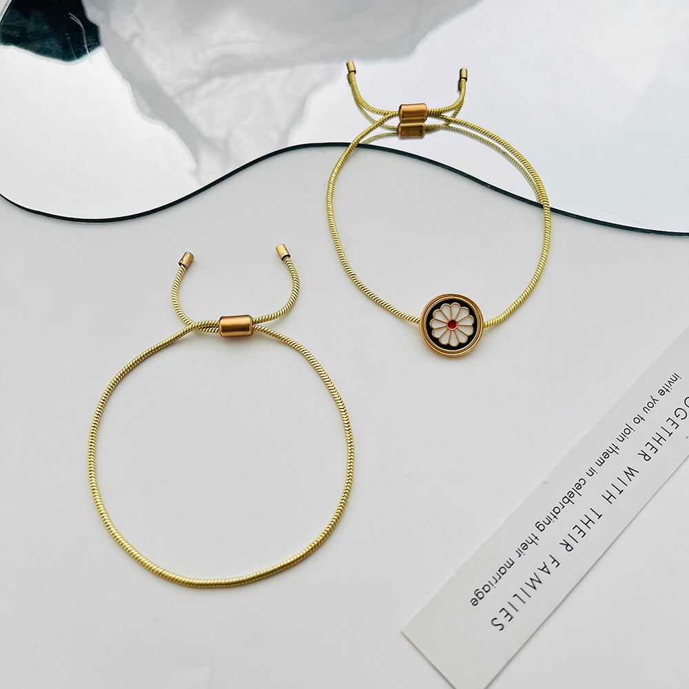 Simple Style Copper Round Letter Pattern Bracelet Daily Unset
